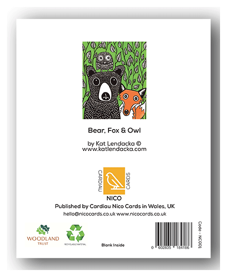 NC001 Bear, Fox & Owl - Kat Lendacka