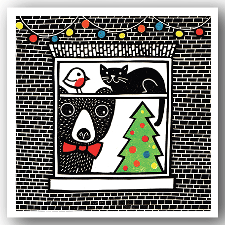 Pack of 6 Cards - PC375 Bear & Cat - Kat Lendacka