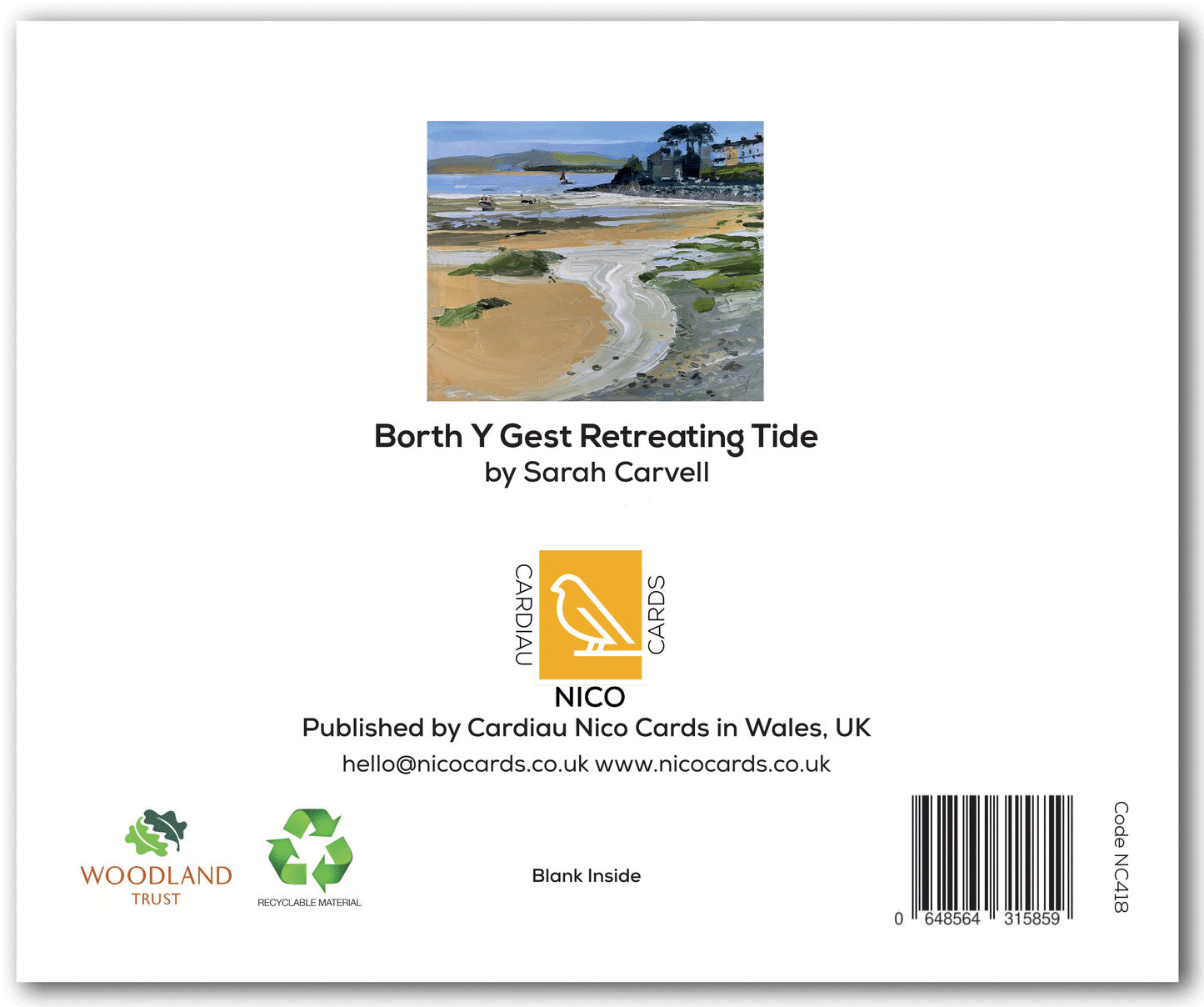 NC418 Borth Y Gest Retreating Tide - Sarah Carvell