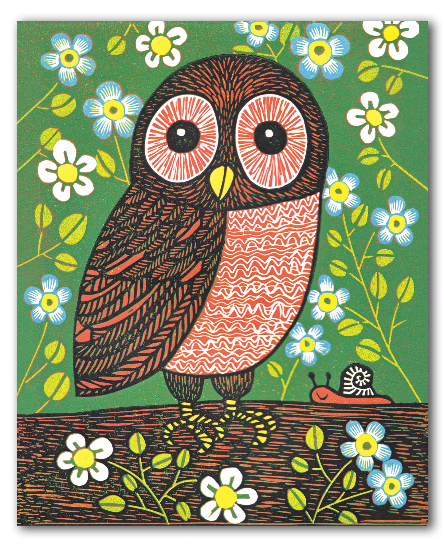 NC438 Owl & Snail - Kat Lendacka
