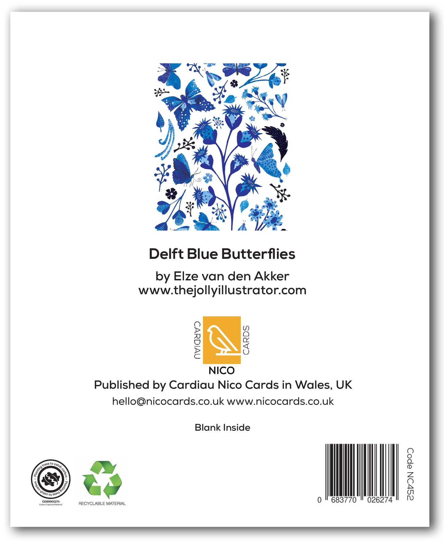 NC452 Delft Blue Butterflies - Elze van den Akker