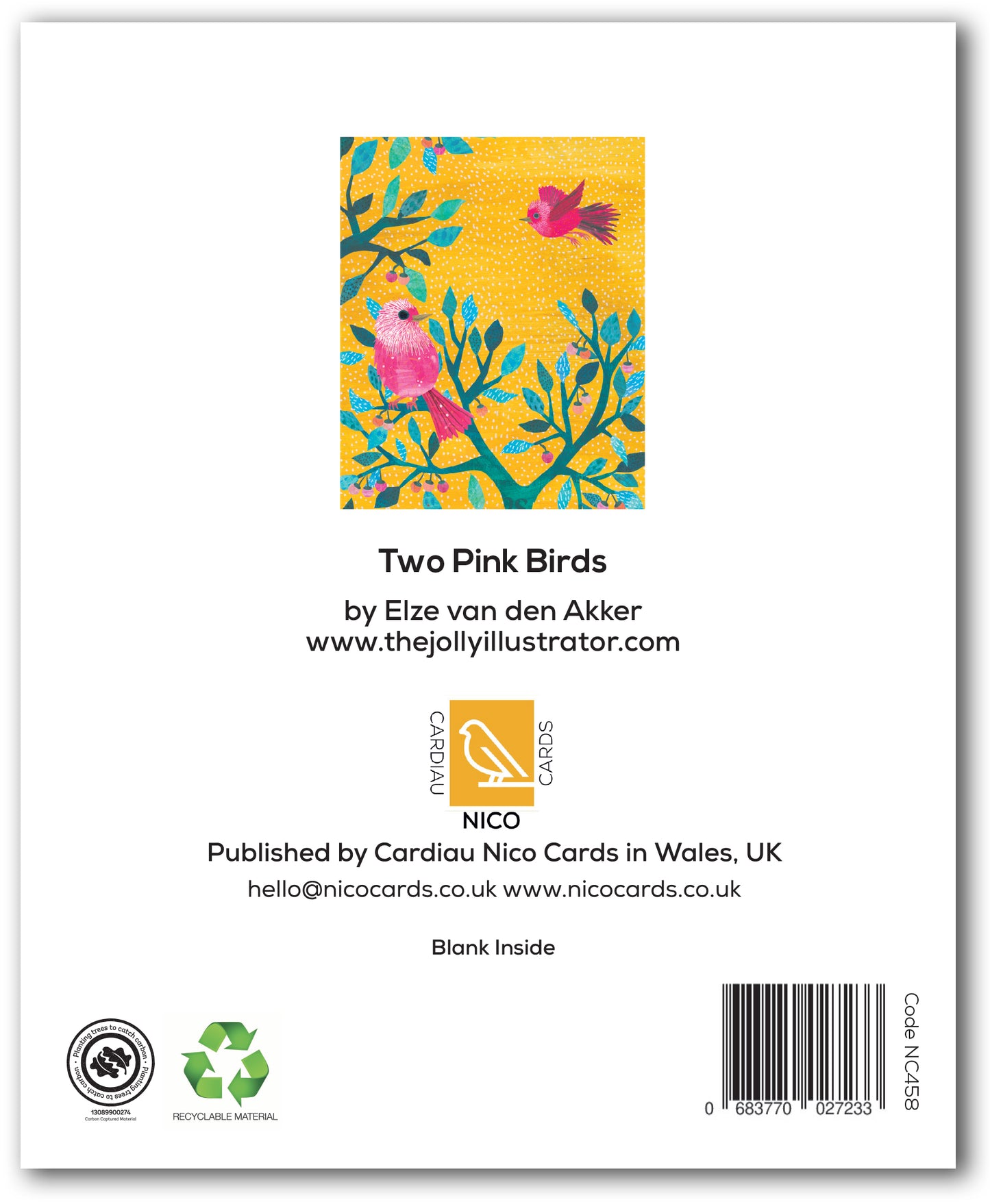 NC458 Two Pink Birds - Elze van den Akker