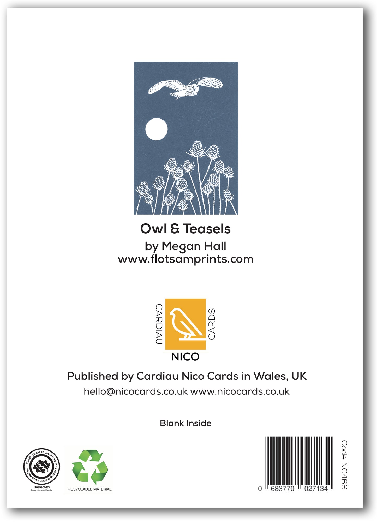 NC468 Owl & Teasels - Megan Hall