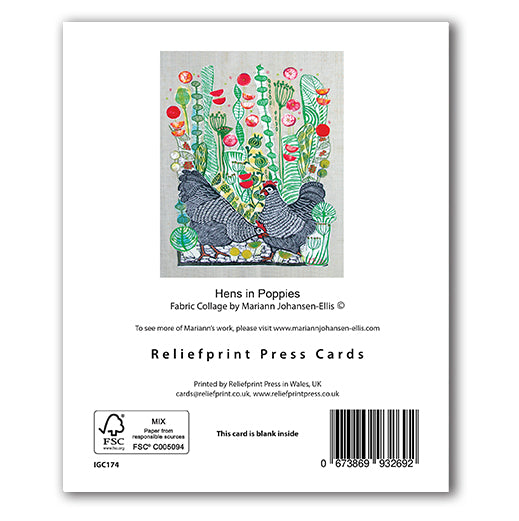 IGC174 Hens in Poppies - Mariann Johansen-Ellis