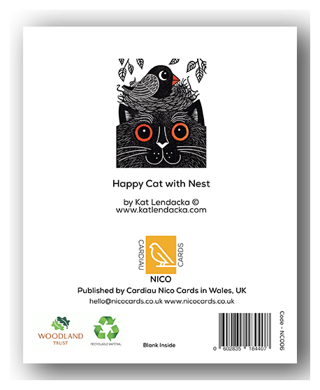 NC006 Happy Cat with Nest - Kat Lendacka