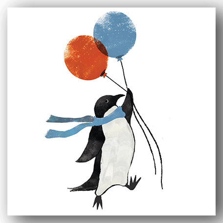 NC010 Penguin with Balloons - Kyoko Nemoto