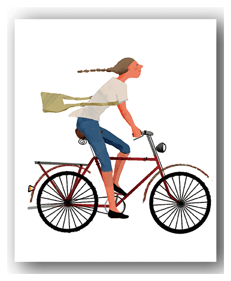 NC020 Girl on Bike - Kyoko Nemoto