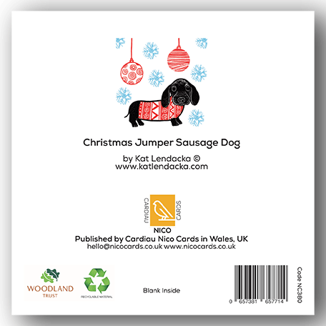 NC380 Sausage Dog Christmas - Kat Lendacka