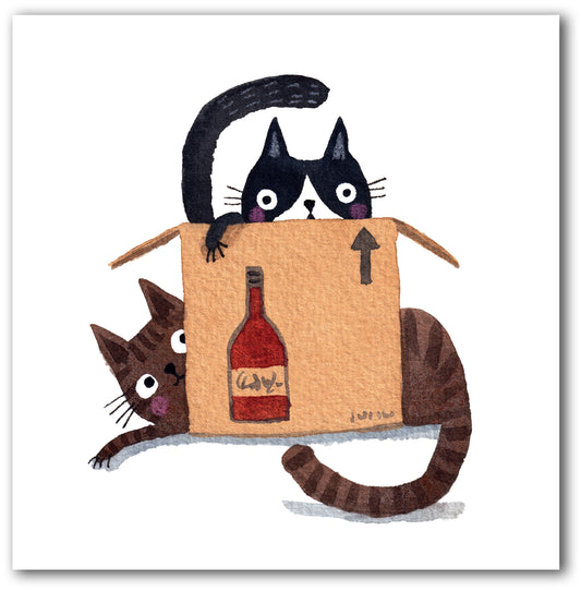 NC448 Cats in Wine Box - Terry Runyan