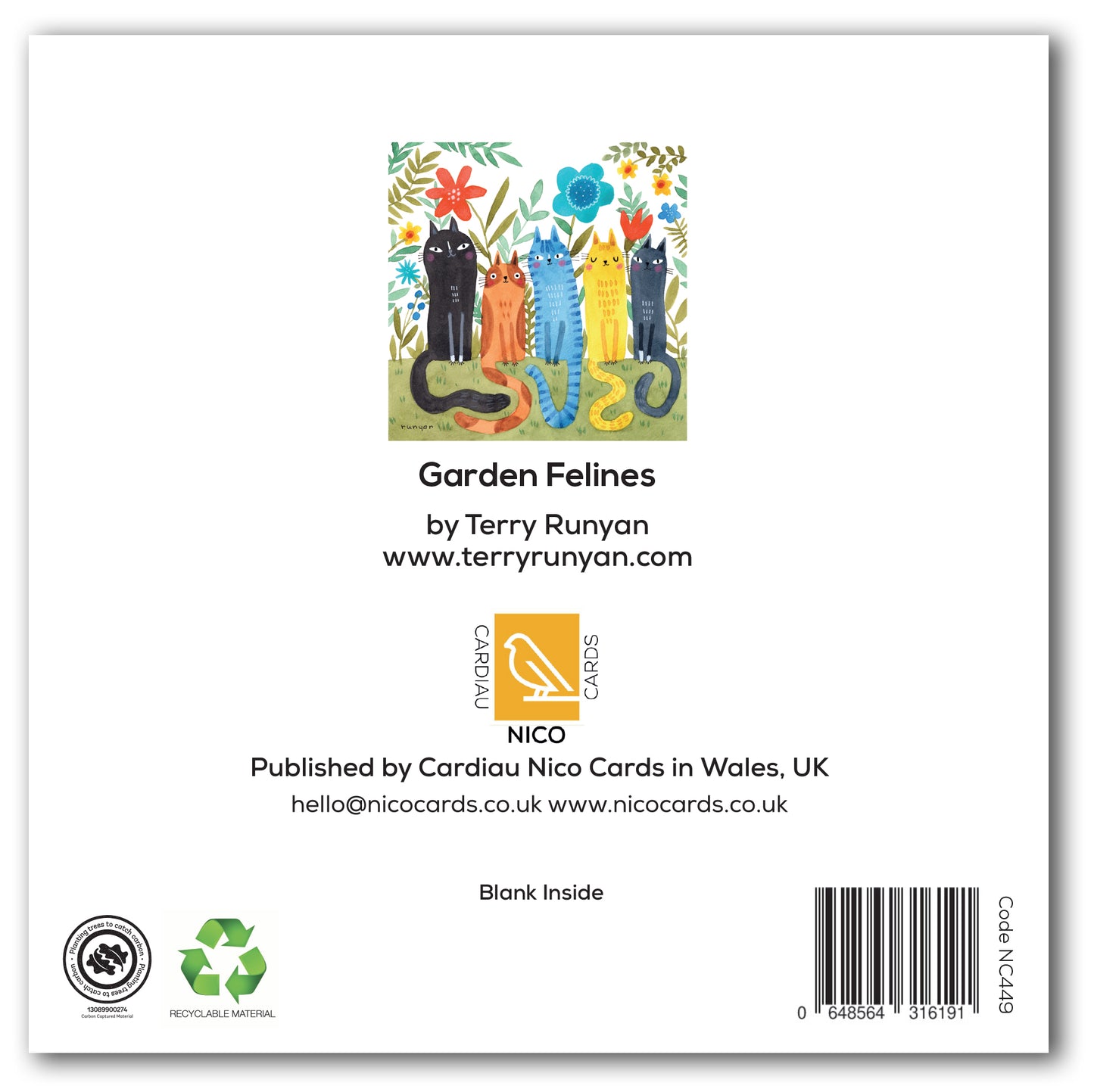 NC449 Garden Felines - Terry Runyan