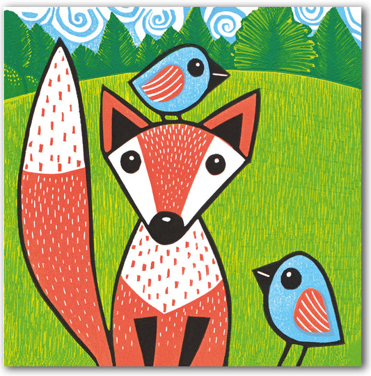 NC503 Fox & Birds - Kat Lendacka