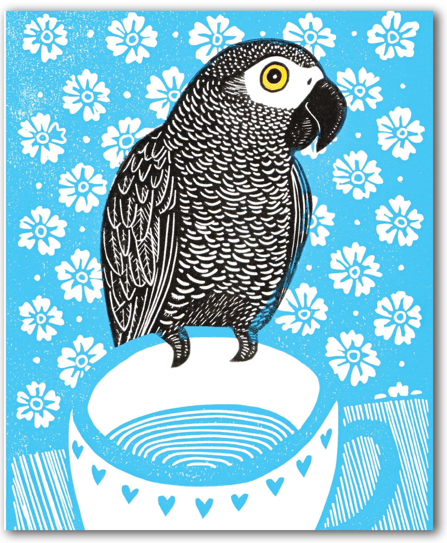 NC509 Parrot & Tea Cup - Kat Lendacka