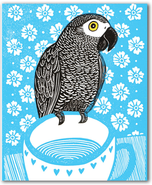 NC509 Parrot & Tea Cup - Kat Lendacka *NEW April 2026*