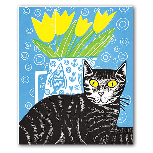 IGC147 Cat & Flowers - Kat Lendacka